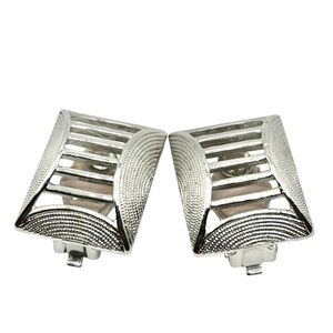 Vintage Sarah Coventry Silver Tone Art Deco Style Clip-On Earrings